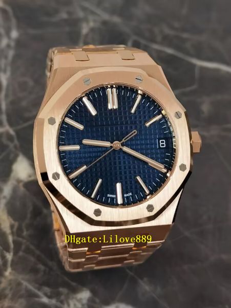 

watches 41mm diver 15510 or rose gold crocodile skin bracelet transparent asia 2813 movement mechanical automatic mens men's watch wris, Slivery;brown