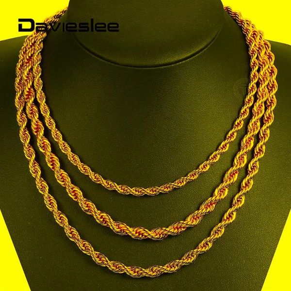 

chains 5 6 7mm 585 rose gold color necklace for women men ed rope link chain party wedding fashion jewelry gifts 50 60cm lcnm2985, Silver