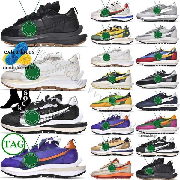 

2023 running shoes outdoor sports sneakers black white nylon sail gum cool grey bright citron pine green blue with box vaporwaffle ld waffle
