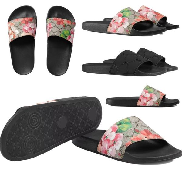 

classic embroidered leather slippers men flip flops beach sandals solid dark nude printed stripes burgundy gray khaki peony pink s6311898, Black