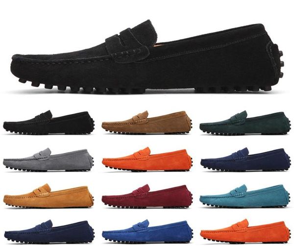 

men dress shoes designer spikes flat loafers sneakers mens oxford derby shoe suede patent leather rivets2237467, Black