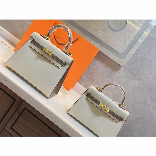 

2021 real pos silver 25cm 22cm women totes fashion bags shoulder bag cowskin genuine leather handbag222y