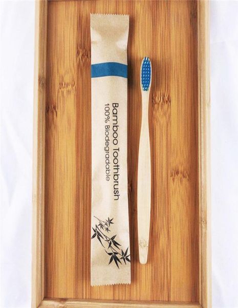 

11 colors head bamboo toothbrush new design mixed eco environment wooden rainbow toothbrush oral care soft bristle8449777