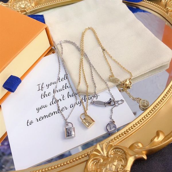 

choker necklace designer 925 silver plated 18k gold plated stainless steel letter pendant necklaces for women wedding294z