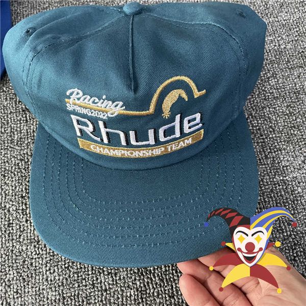 

ball caps racing embroidery rhude baseball cap men women sunscreen adjustable rhude hats inside tags j230421, Blue;gray