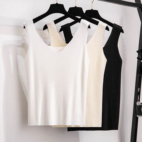 

camisoles tanks 160kg plus size women's summer knitted camisole bust 150-160cm 6xl 7xl 8xl 9xl 10xl loose sleeveless vest base thin shi, Black;white
