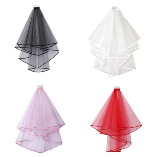 

veil on comb - red / black / white / pink wedding bridal halloween fancy dress