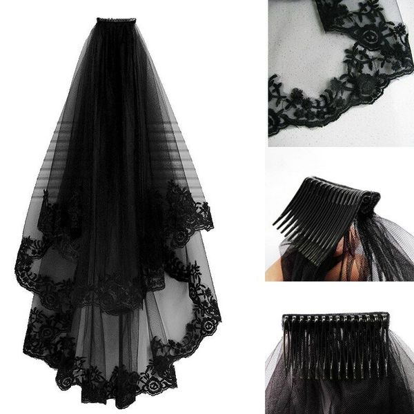 

us veils with comb lace bridal tulle black wedding dress masquerade cosplay