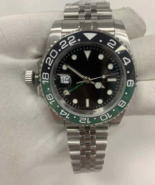 

glide lock luxury ceramic bezel sapphire men watch 2813 mechanical automatic movement ss fashion watch men's designer watches wristwatc, Slivery;golden