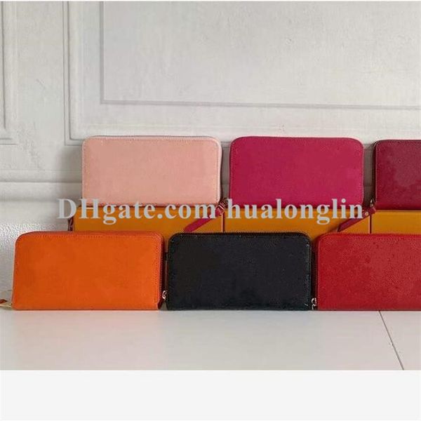 

woman wallets wallet purse women lady original box embossed patterns flower leather card holder fashion designer2180, Red;black