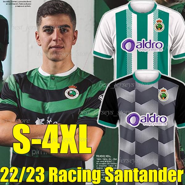 

xxxl 4xl 22/23 racing de santander soccer jerseys 2023 mantilla pol moreno bobadilla inigo fausto tienza cedric camus medina arturo home awa, Black;yellow