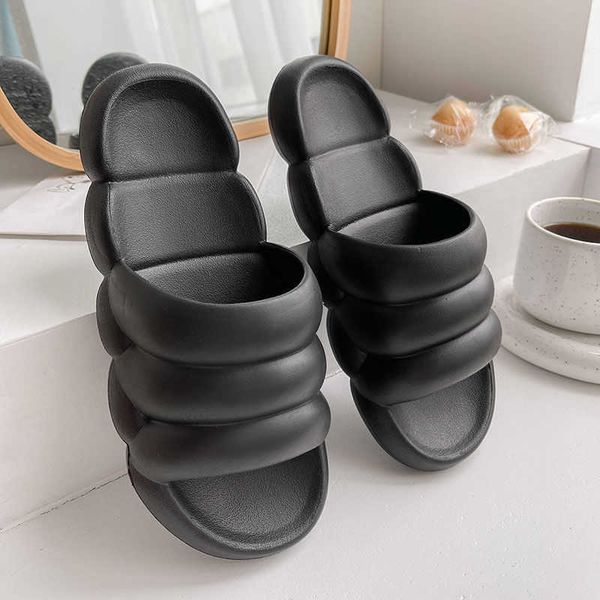 

for women living at home going out in summer wearing 2023 new style men's fashion lovers treading on shit cool slippers thick soled bat, Black