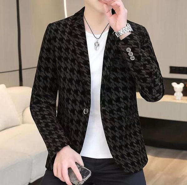 

men's bee embroidery blazer slim fit wedding prom blazers tweed wool for men stylish suit jacket, White;black