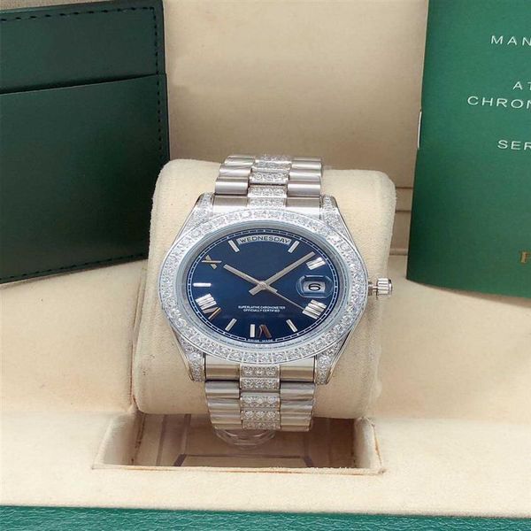 

master watches fashion business diamond bead strap silver case 36 mm dial sapphire glass folding buckle mechanical automati296a, Slivery;brown