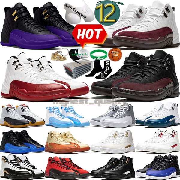 

12 basketball shoes for men women 12s cherry field purple stealth floral playoffs reverse flu game hyper royal black taxi twist 11 11s mens