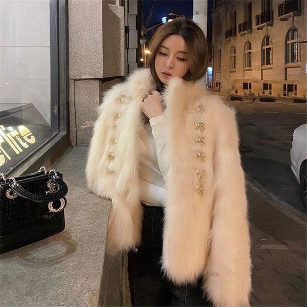 

fur jacket women faux fur coat faux fur coat women's winter double breasted overcoat veste femme, Black