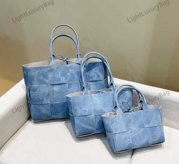 

new internet celebrity style cowboy color handbags fashion women large capacity woven bags ins quality leather famale bag shoulder tote 2304