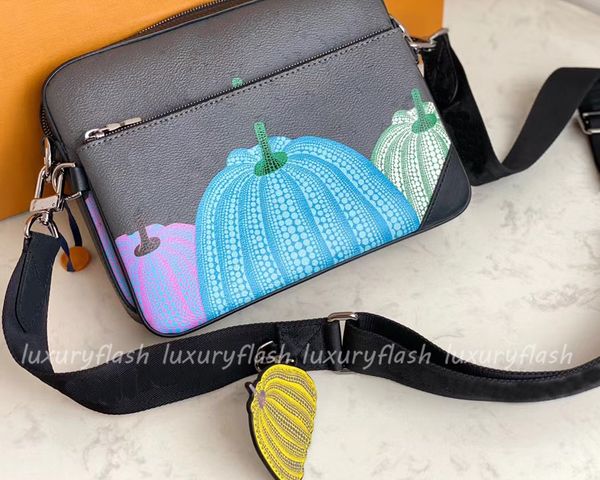 

men messenger bag pumpkin designer yk trio crossbody bags man fashion 2023 summer new purses woman cross body shoulder bag leather high qual
