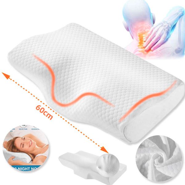 

pillows orthopedic pillow memory foam neck pillow butterfly shaped relaxation neck muscles ergonomic pillow size 50cm 60cm w0421