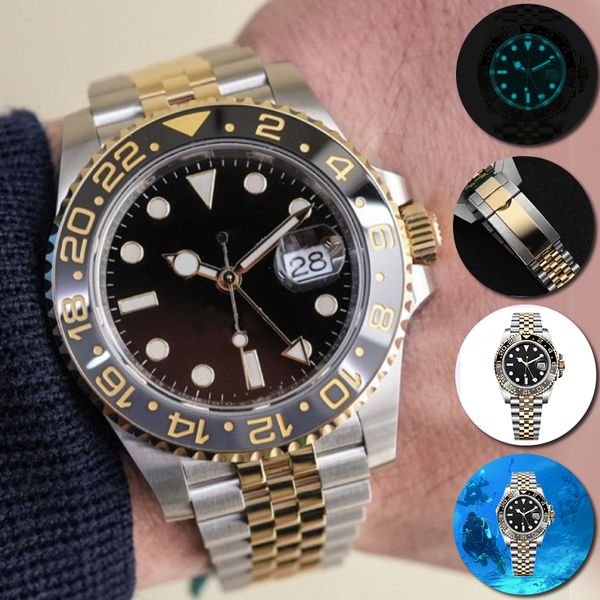 

Gold dial mens watch u1 designer automatic sapphire 904L stainless steel ST9 sports watch vs luminous GMT Montre De Luxe watch root beer Luxury mens watch DHgate watch, 19