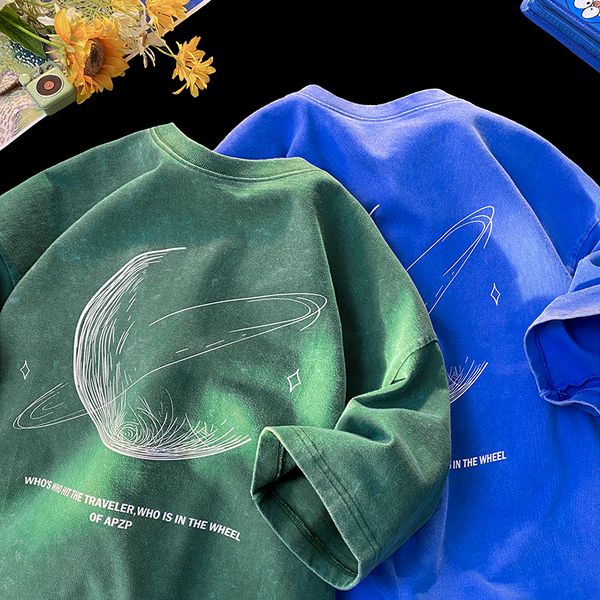 

men s t shirts privathinker batik vintage letter graphic t shirts summer short sleeve acid washed cotton fashion brand male tees 230421, White;black