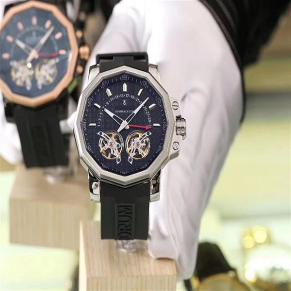 

43mm men wristwatch automatic men's watch rubber strap mechanical watches waterproof orologio di lusso241w, Slivery;brown