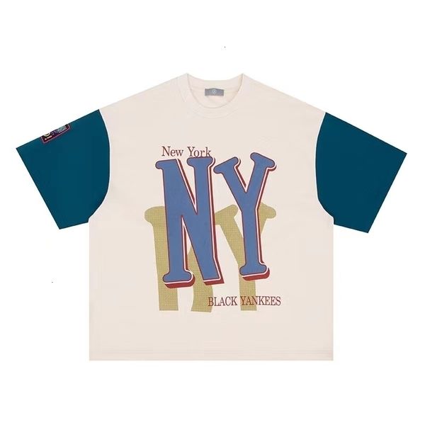 

mens tshirts spring and summer brand n street letter printing color matching casual shortsleeved shirt 230420, White;black