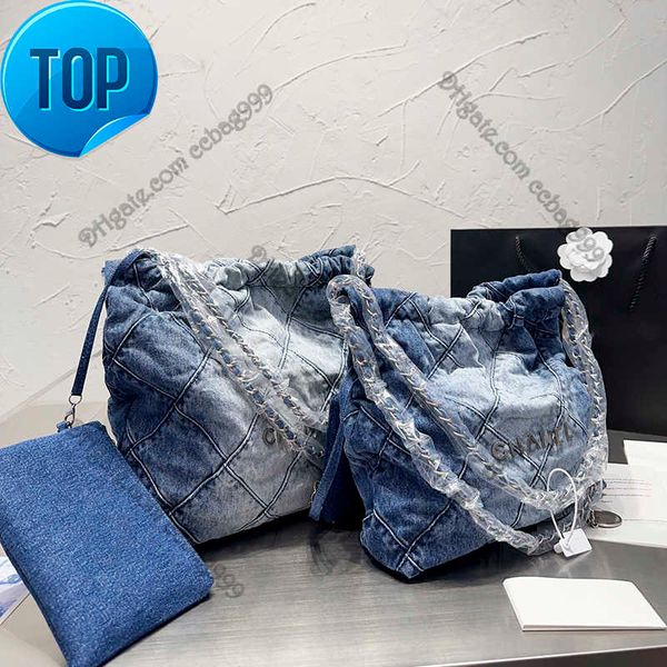 

shoulder bags french ladies shopping designer 22 blue black denim diamond pochette silver hardware coin lager capacity crossbody outdoore