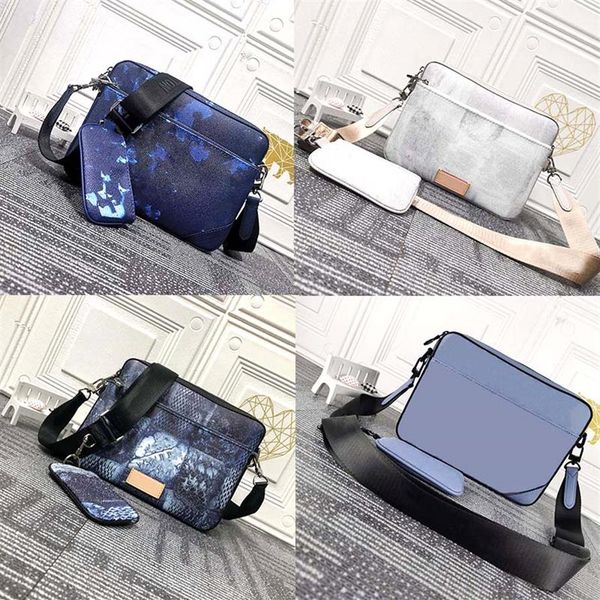 

fashion messenger bag flower one-shoulder leather bags wallet designer coin purse mens universal handbag backpack2416