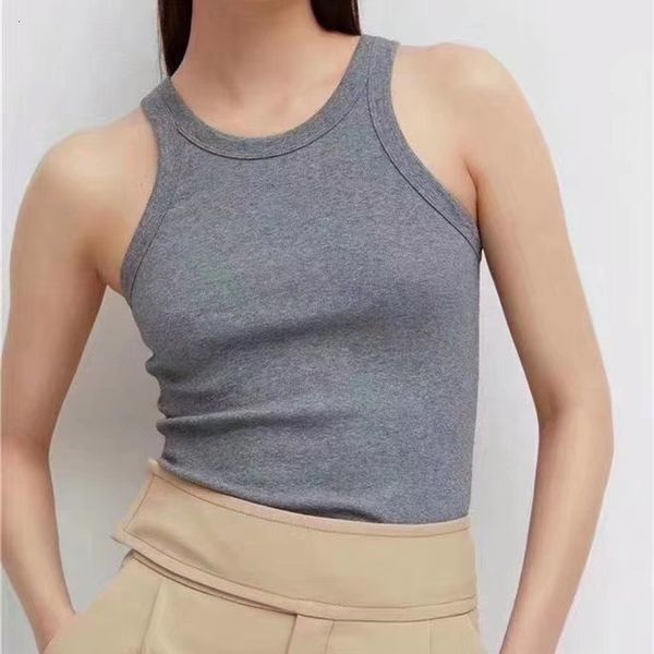 

camisoles tanks four seasons pure color simple nordic minority ins20 toteme vest women boho crop white corset tank women 230421, Black;white