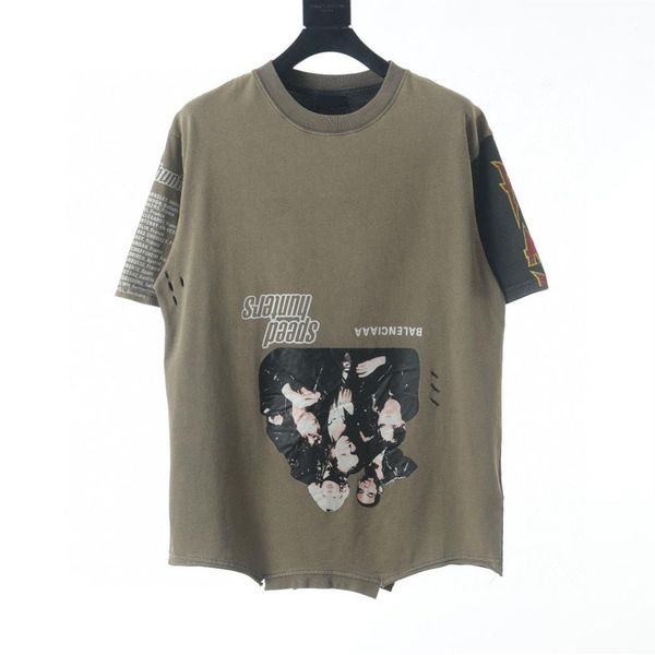 

men's plus tees & polos round t-shirt plus size neck embroidered and printed polar style summer wear with street pure cotton 298u, Black;brown