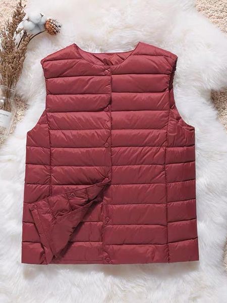 

vests fitaylor 2022 spring autumn women ultra light white duck down vest casual female warm slim sleeveless waistcoat outwear, Black;white