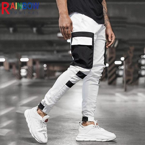 

pants rainbowtouches cargo pants 2021 men new leisure sports multi pocket stitching breathable quick drying pants superior quality, Black
