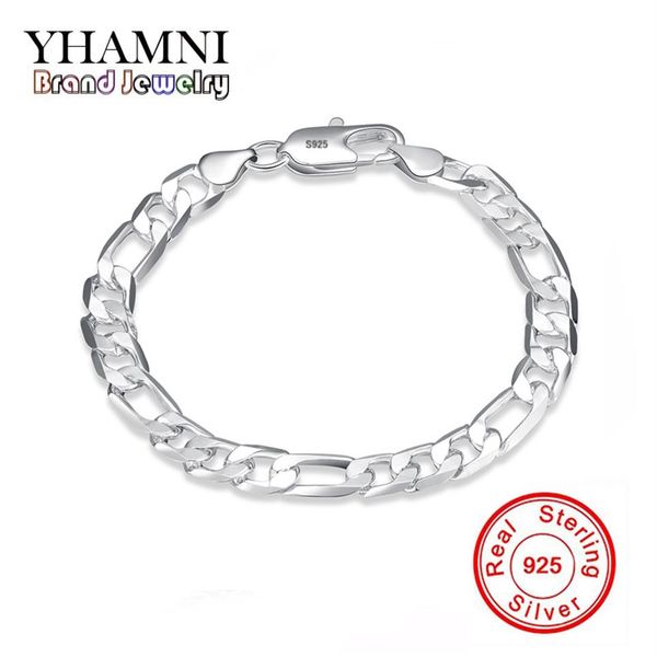 

yhamni original real solid 925 pure silver men fashion charm bangle luxury wedding jewelry gift h200235r, Golden;silver