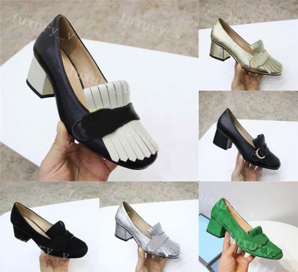 

designer sandals women high heels marmont pumps loafer party dress shoes suede gold silver black leather chunky loafers summer wed9611551