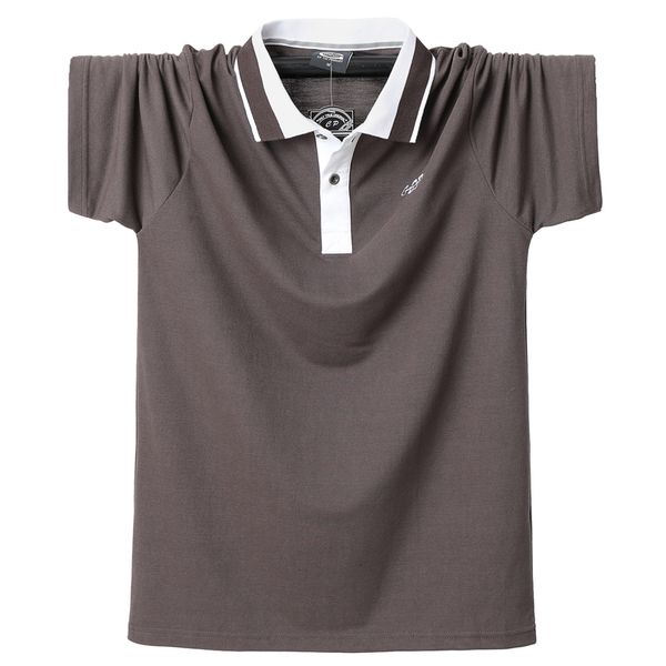 

men's polos men polo shirt mens stripe polo shirts summer casual cotton short sleeves shirt homme 5xl plus size business work men tees, White;black