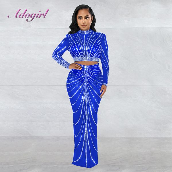 

dress elegant crystal diamonds two piece sets women outfit dress party club suit sheer mesh feather sleeve crop mini skirt, White