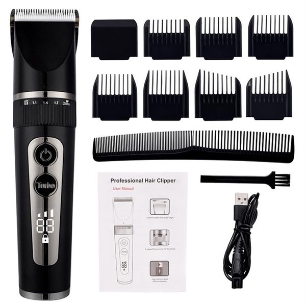 

full body washable electric hair clipper ceramic professional fine adjustable trimmer low noise cutting machine razor 2202222440