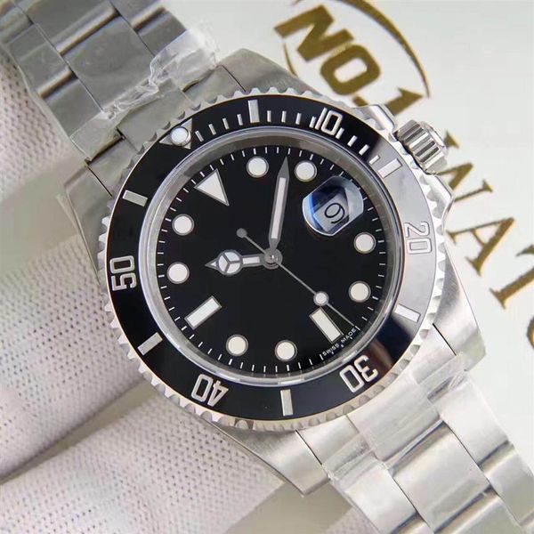 

deluxe mens watches automatic mechanical men watches 40mm 2813 movement ceramic bezel watches 116610 model stainless steel sapphir282u, Slivery;brown