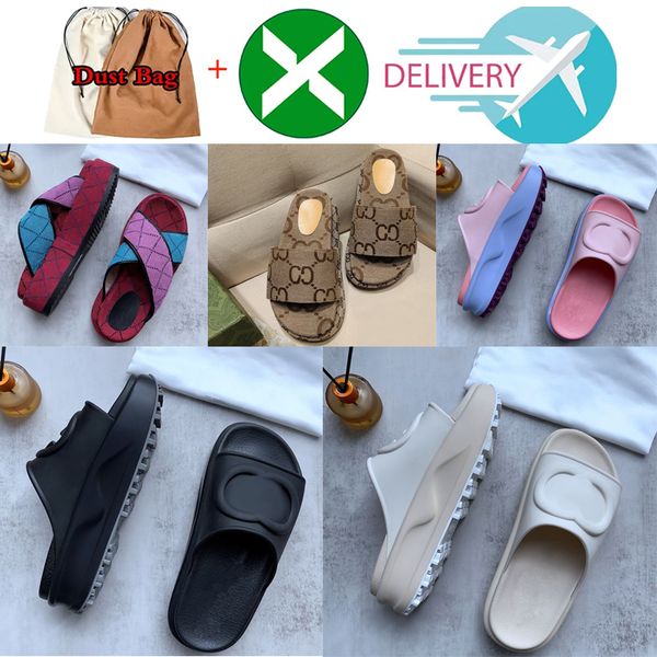 

cute plarid bottomed flops slipper canvas sandles for womens sandal designer flat thick platform leather latex slides resin light pink black