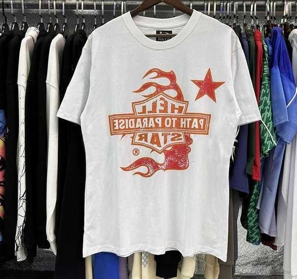 

Short Sleeve Top hellstar shirt designer 23ss design Men graffiti High Street Fashion Black Loose fitting Quality Grey, 007