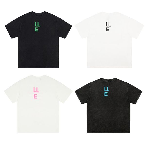 

22ss summer usa high street t shirt tee plus size washed casual men women green pink print cotton tshirt253i, Black;brown