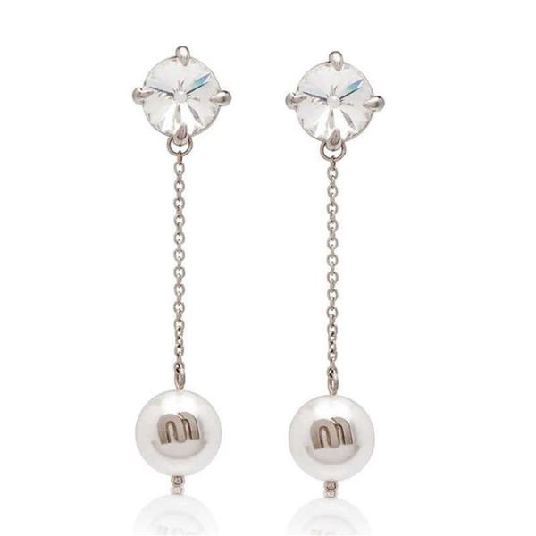

charm miu's east gate net red women's fashion pearl pendant long tassel simple earrings 2212006249c, Golden
