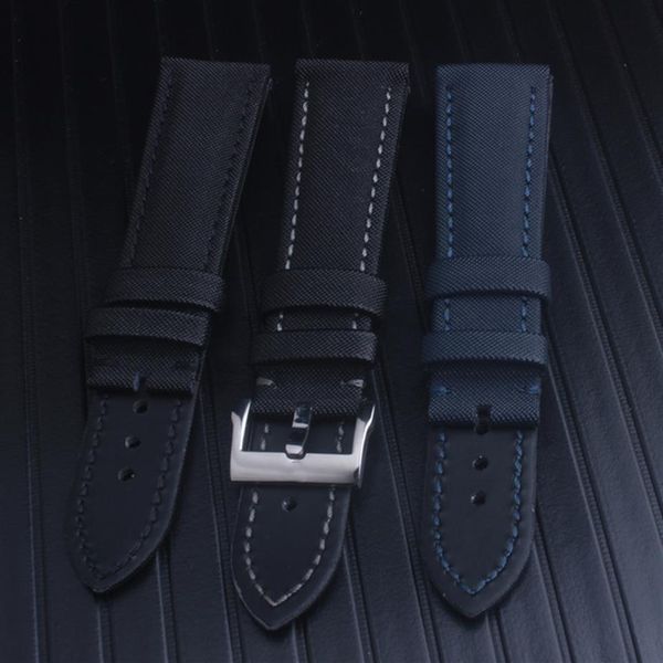 

men black blue waterproof watchband diving silicone rubber watch fifty fathoms navy blue sailcloth sail strap band 23259c, Black;brown