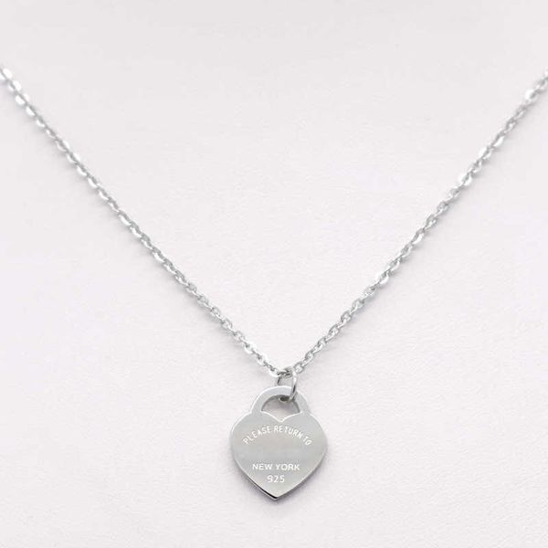 

stainless steel heart-shaped necklace tiffy short female jewelry 18k gold titanium single heart, Black