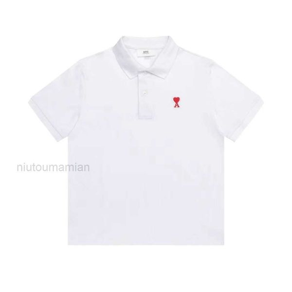 

t shirts for men women embroidery amis high short sleeved round t-shirt solid color neck love pure 23ss cotton spring/summer new c95y, White;black