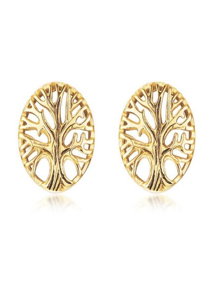 

gold tree of life stud earrings in stainless steel family tree stud earrings family earrings4941089, Golden;silver