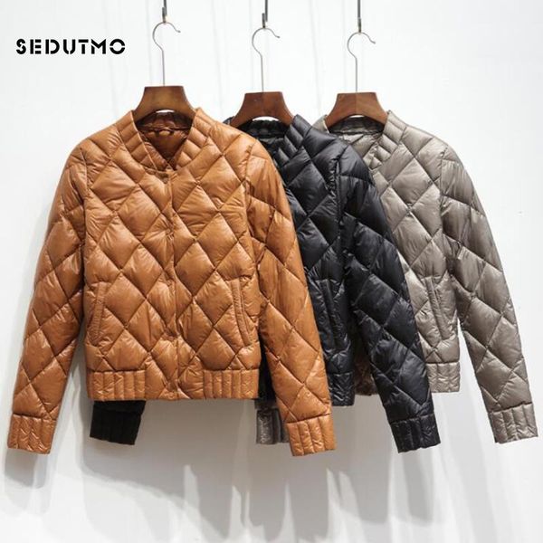 

parkas sedutmo winter women down jackets ultra light duck down coat short puffer jacket autumn parkas ed612, Black