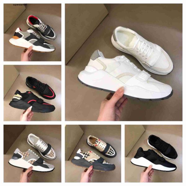 

runner 2023 burberys burbrerys burberrrys burrberrys famous grid men sneakers brand design shoes low-trainers mesh rubber sole sports man, Black