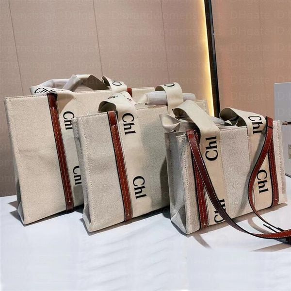 

shopping beach vacation shoulder bags underarm bag women handbags canvas crossbody totes black brown handle large medium and small310a